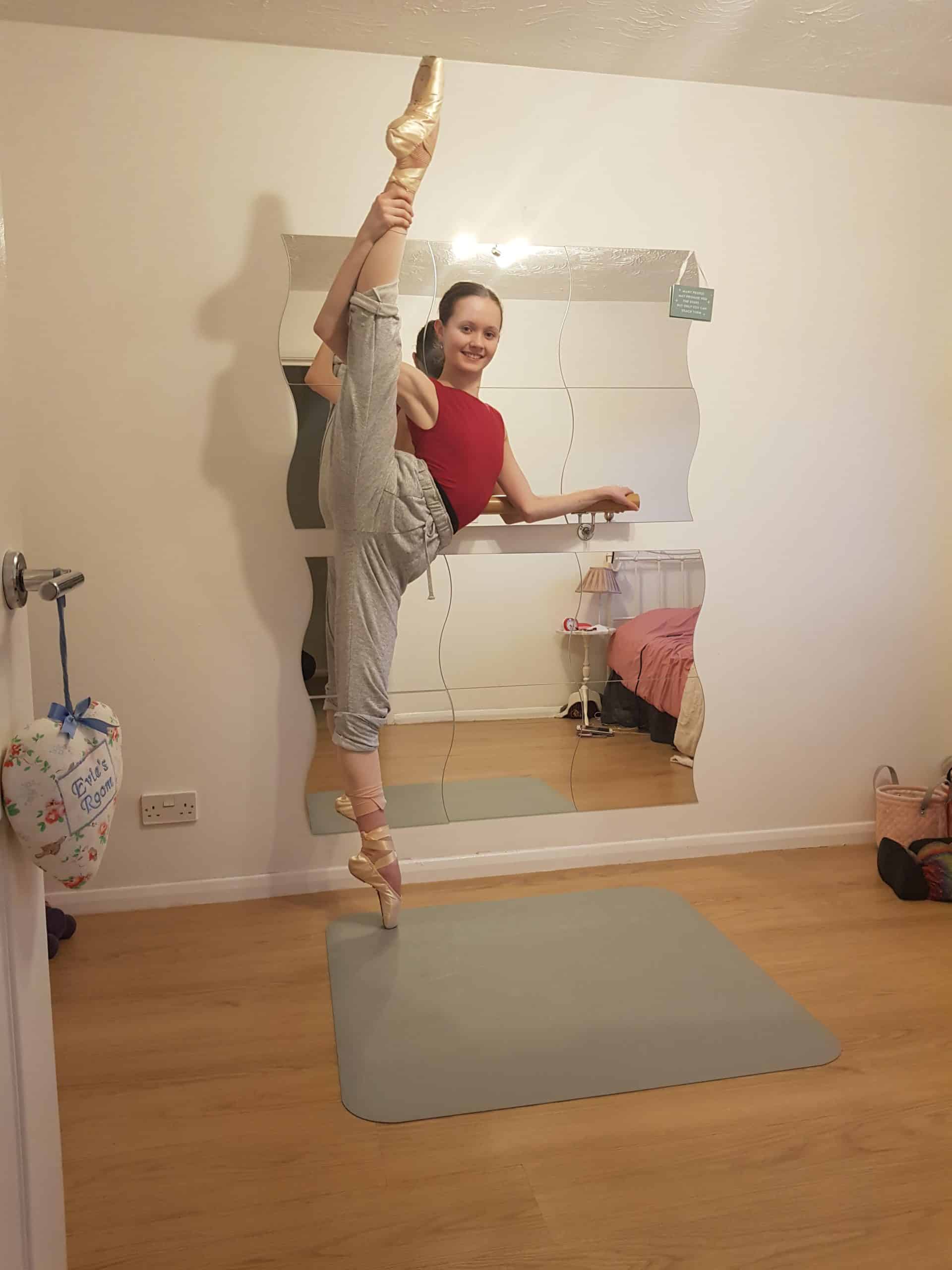 Evie Savage dancing at home on Harlequin