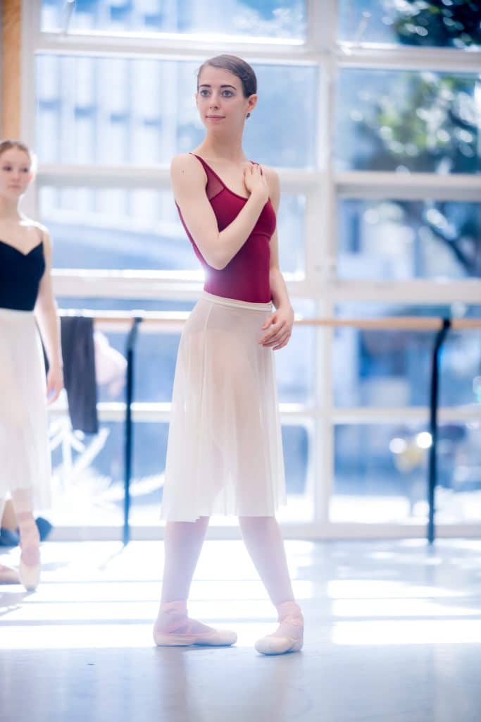 Caroline Wiley in rehearsal for Serenade 2019