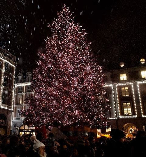 Covent Garden Christmas Lights SwitchOn tree