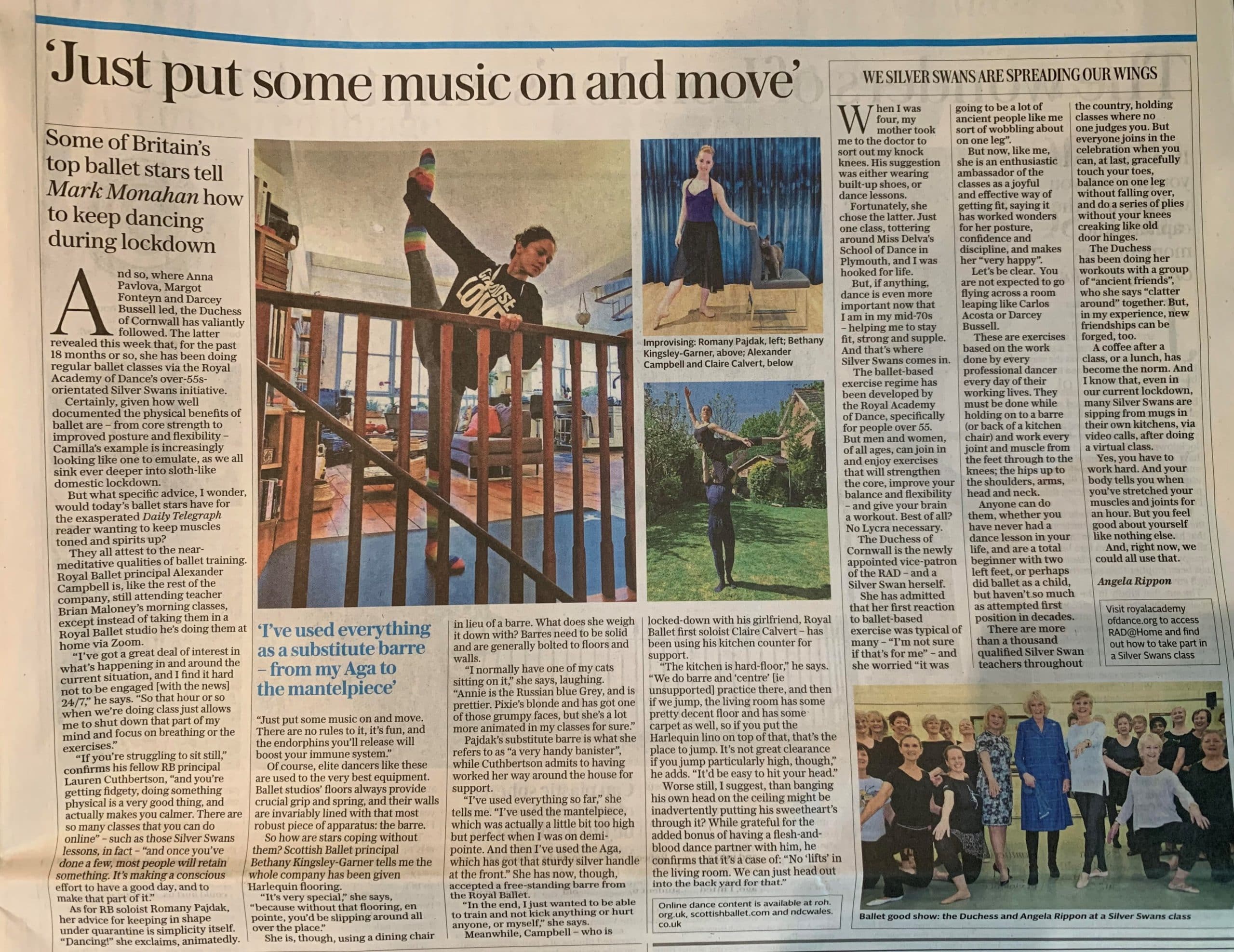 By Mark Monahan, Chief Dance Critic, Daily Telegraph 30th April 2020