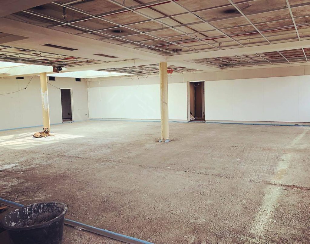 Studio before the floor was fitted