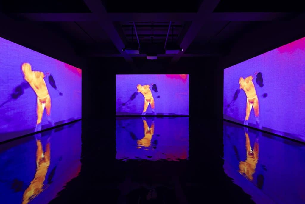 Installation view of Chrysalis 2023 Olivier Megaton Wayne McGregor Catherine Maxmoff. Part of Wayne McGregor Infinite Bodies exhibition at Somerset House. Photo by Andrea Rossetti view1 1024x686 1