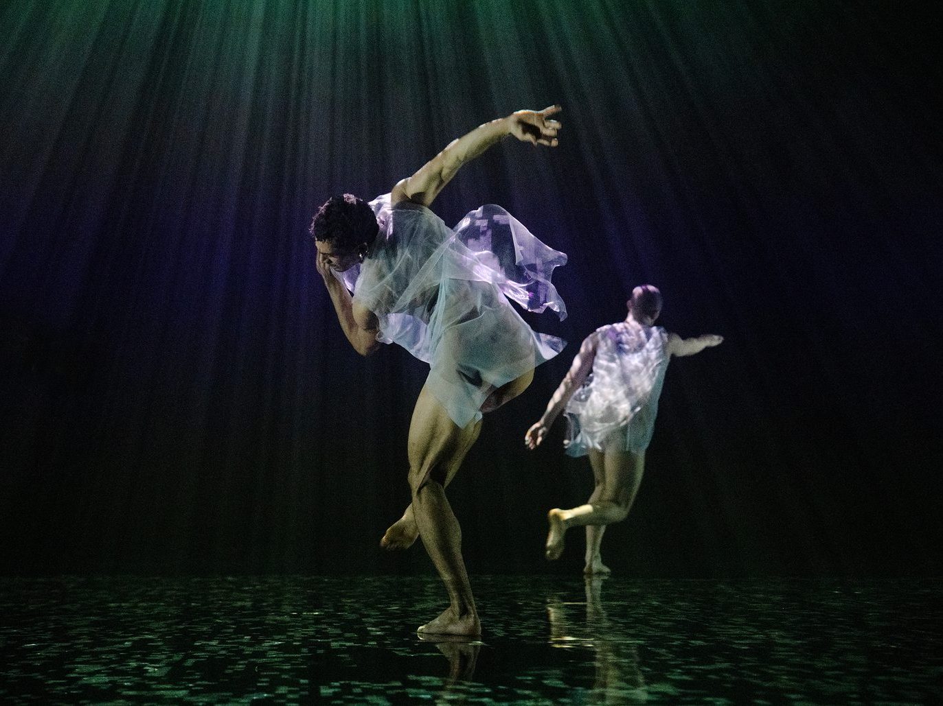 Wayne McGregors Deepstaria Company Wayne McGregor Jasiah Marshall and Jordan James Bridge Laban Theatre London 2024 Photo credit Ravi Deepres edited